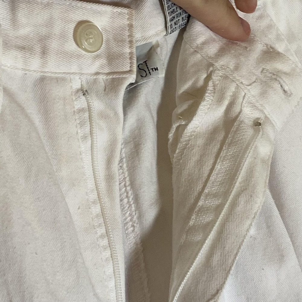 Vintage Browning St Shorts Juniors 9/10 White Pleated Chino High Waist Twill - Picture 6 of 16